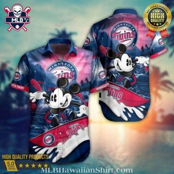 Funny Mickey Surfing Minnesota Twins Hawaiian Shirt