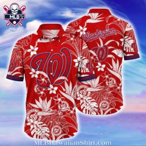 Garden Grand Slam Washington Nationals Aloha Shirt – Red Floral Burst