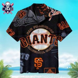 Giants Baseball Club Classic Hawaiian Shirt – Black And Orange Diamond