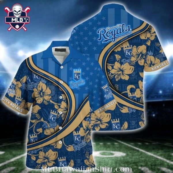 Golden Floral Kansas City Royals Aloha Shirt