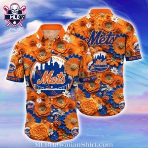 Golden NY Mets Bloom Hawaiian Shirt – Floral Fandom Fiesta