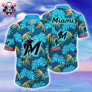 Golden Palms Retreat – Miami Marlins Hawaiian Shirt