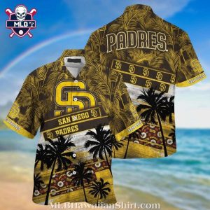 Golden Sunset Palms – San Diego Padres MLB Hawaiian Shirt