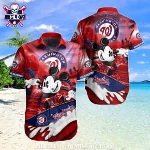 Hawaiian Washington Nationals Shirt – Mickey Surfing Paradise Edition