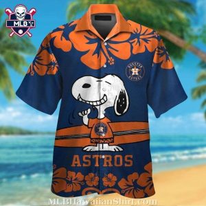 Hibiscus Surfboard Snoopy Hawaiian Astros Shirt