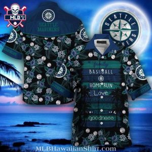 Home Run Hibiscus Seattle Mariners Aloha Shirt
