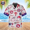 MLB Philadelphia Phillies Festive Florals Button-Up Red Hawaiian Shirt