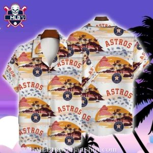 Houston Astros Beach Sunset Hawaiian Shirt – Palm Tree And Sunset Design