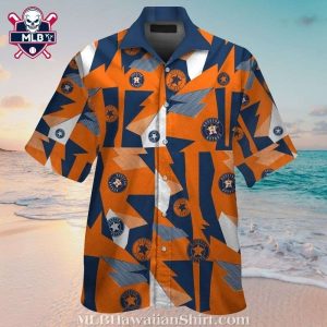 Houston Astros Bold Geometric Design Hawaiian Shirt