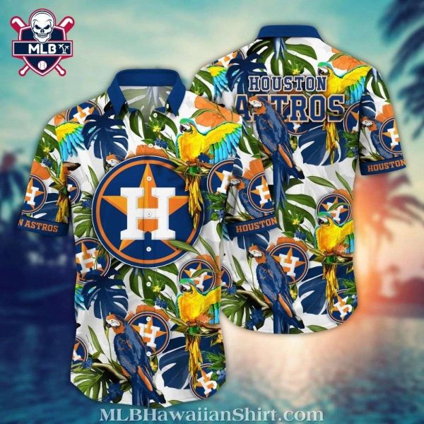 Houston Astros Exotic Birds And Tropical Flora Hawaiian Shirt