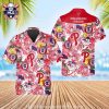 MLB Philadelphia Phillies Festive Florals Button-Up Red Hawaiian Shirt