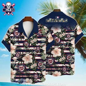 Island Stripes – MLB Washington Nationals Hibiscus Lineup Aloha Shirt