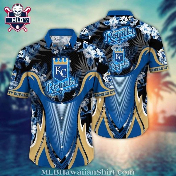 Kansas City Royals Blue Floral Wave Hawaiian Shirt