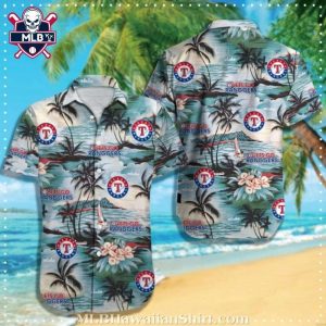 Let’s Go Rangers – Tropical Retreat Texas Rangers Hawaiian Shirt