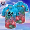 Miami Marlins Hawaiian Shirt – Baby Yoda Graphic With Hibiscus Flower Print