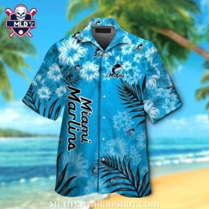 Miami Marlins Floral Breeze Hawaiian Shirt – Ocean Blue