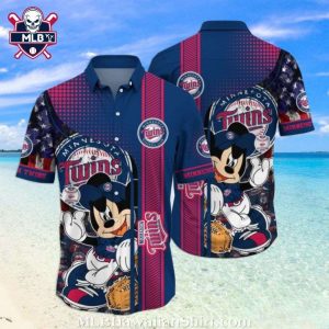 Mickey Baseball Minnesota Twins Hawaiian Shirt