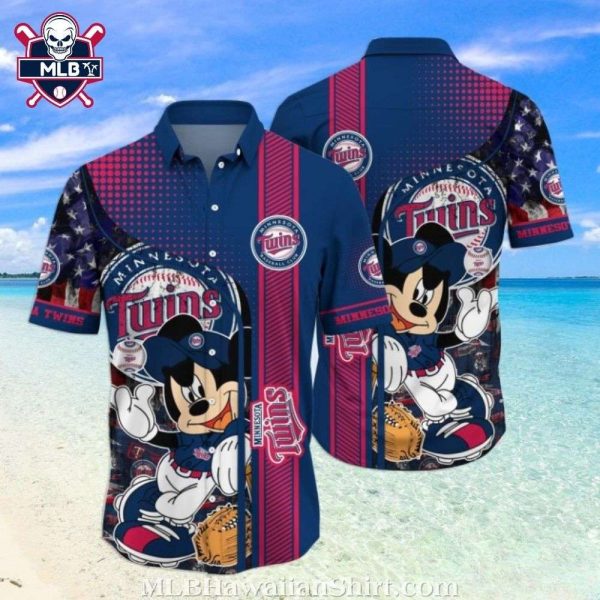 Mickey Baseball Minnesota Twins Hawaiian Shirt