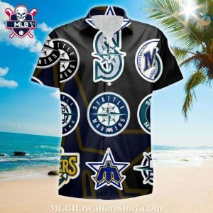 Midnight Anchor Seattle Mariners Hawaiian Shirt – Majestic Navy Emblem Design
