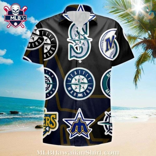 Midnight Anchor Seattle Mariners Hawaiian Shirt – Majestic Navy Emblem Design