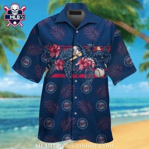 Minnesota Twins Baseball And Tropical Leaves Hawaiian Shirt