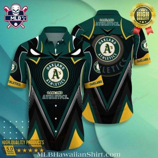 Modern Vibe Oakland Athletics Hawaiian Shirt – Geometric Sharp Design