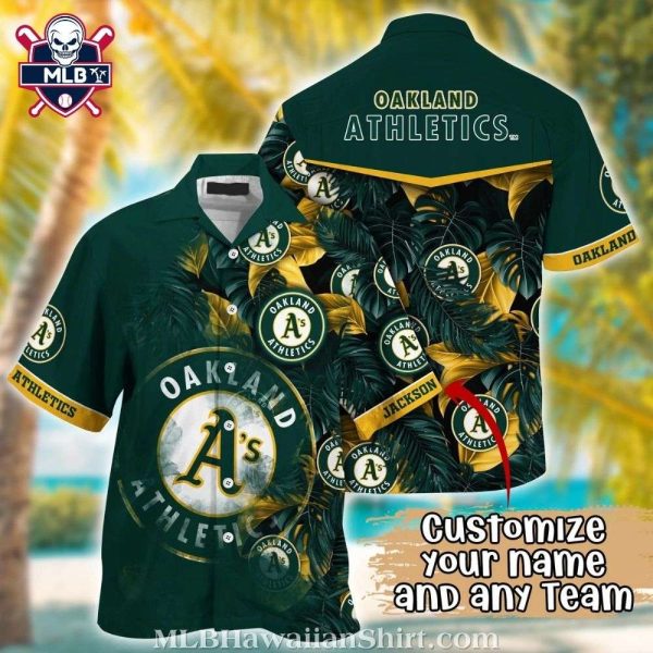 Oakland A’s Personalized Team Logo Tropical Hawaiian Shirt