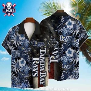 Star-Spangled Hibiscus Pattern Tampa Bay Rays Aloha Shirt