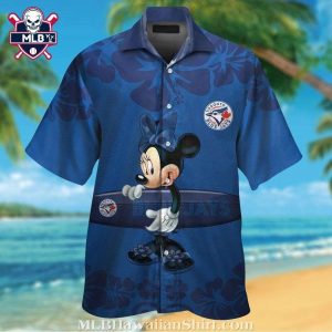 Surfboards Minnie Mouse And Hibiscus Flowers Hawaiian Blue Jays Shirt