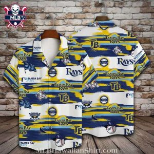 Tampa Bay Rays Baseball Icon Stripe Hawaiian Shirt