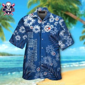 Toronto Blue Jays Blue Ombre Hibiscus Hawaiian Aloha Shirt
