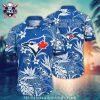 Toronto Blue Jays Electric Blue Floral Stripe Hawaiian Shirt