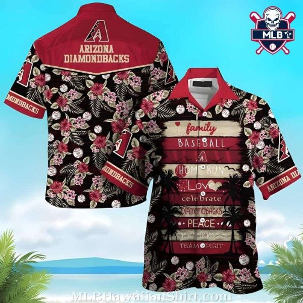 Arizona Diamondbacks Family And Baseball Themed Aloha Shirt