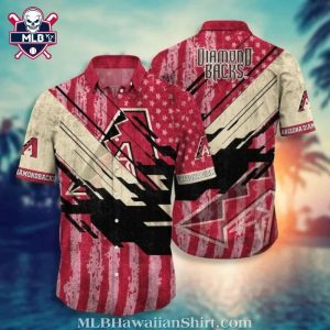 Arizona Diamondbacks Grunge Stripes MLB Hawaiian Shirt