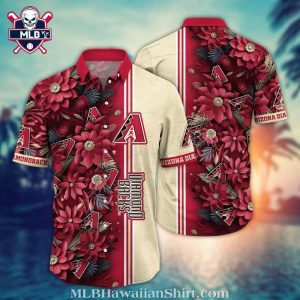 Arizona Diamondbacks Lush Floral Overlay MLB Aloha Shirt