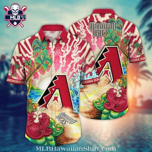 Arizona Diamondbacks Psychedelic Palm MLB Tropical Hawaiian Shirt