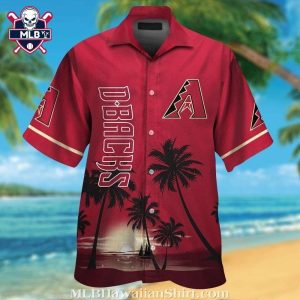 Arizona Diamondbacks Red Horizon Palm MLB Tropical Hawaiian Shirt