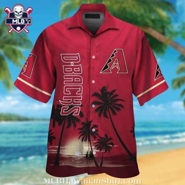 Arizona Diamondbacks Red Horizon Palm MLB Tropical Hawaiian Shirt