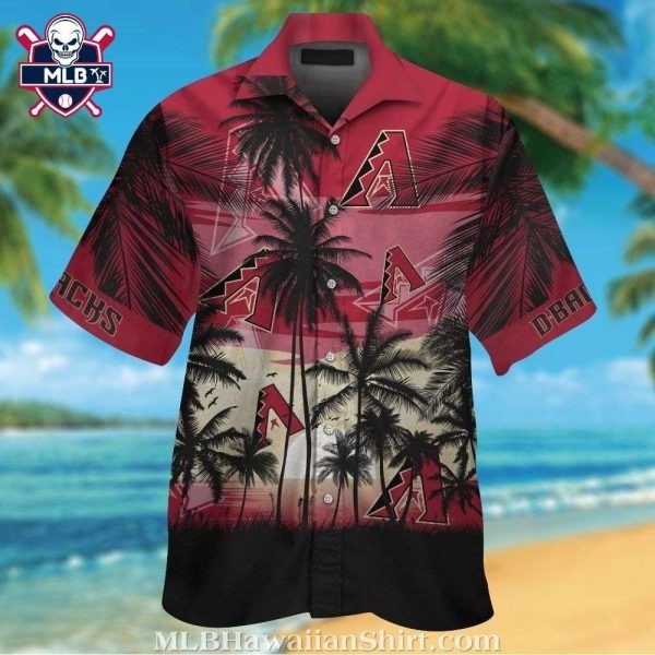 Arizona Diamondbacks Silhouette Palm Sunset MLB Hawaiian Shirt