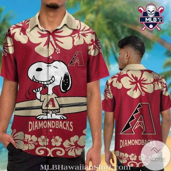 Arizona Diamondbacks Snoopy Tropical Surf Hawaiian Shirt