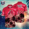 Desert Flora And Diamondbacks Red MLB Hawaiian Shirt