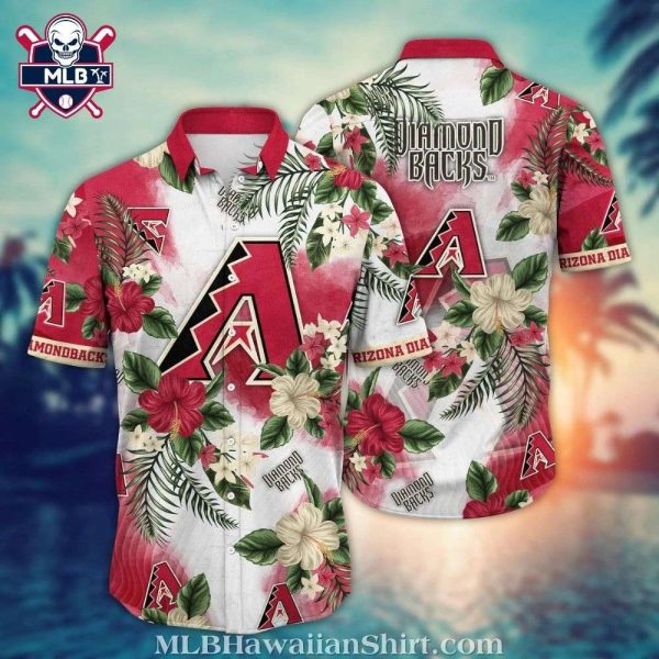 Arizona Diamondbacks Tropical Hibiscus MLB Aloha Shirt