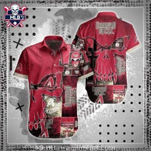 Arizona Diamondbacks Vintage Skull MLB Aloha Shirt