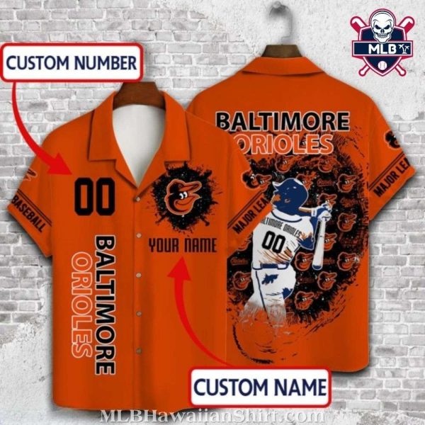 Baltimore Orioles Custom Player Orange Baseball Hawaiian Shirt