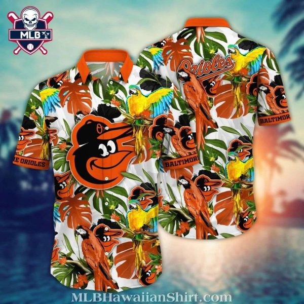 Baltimore Orioles Exotic Bird And Floral Paradise Hawaiian Shirt