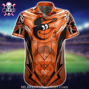 Baltimore Orioles Geometric Sharp Lines Aloha Shirt 1