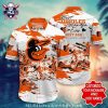 Baltimore Orioles Geometric Black And Orange Aloha Shirt