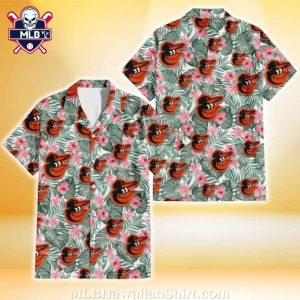 Baltimore Orioles Green Floral Tropical Shirt