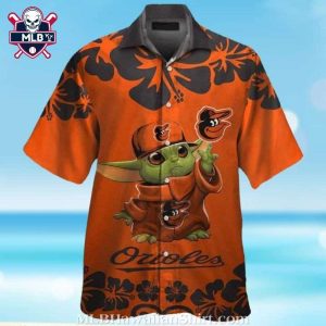 Baltimore Orioles Hawaiian Shirt With Baby Yoda And Team Logo