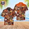 Baltimore Orioles Monochrome Hibiscus Floral Hawaiian Shirt